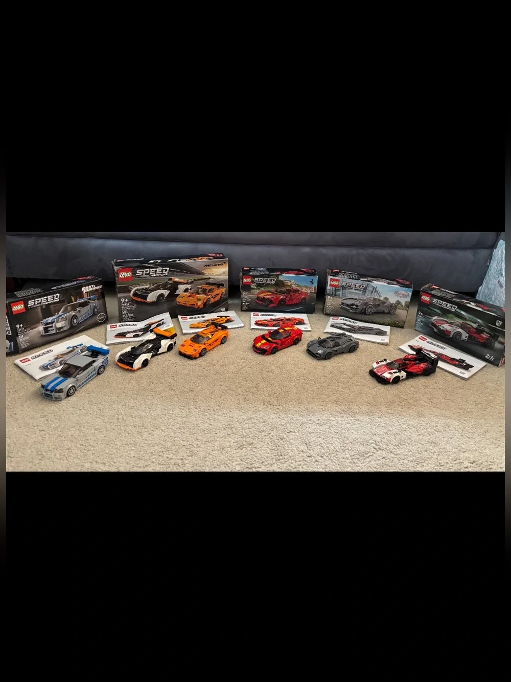 Lego Speed Champions collection of 6 cars - original boxes and instructions